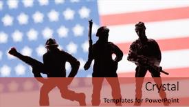  Presentation with american - PPT theme featuring air force symbol - american soldier background and a teal colored foreground