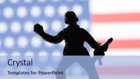  Presentation with american colleges - Theme featuring air force symbol - american soldier background and a light blue colored foreground