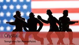  Presentation with air force - Presentation design consisting of air force symbol - american soldier background and a ocean colored foreground