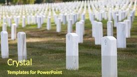  Presentation with cemetery - Presentation featuring vietnam war memorial washington - arlington cemetery graveyard white tombstones background and a tawny brown colored foreground