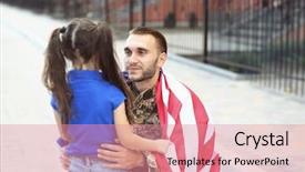  Presentation with army - Amazing presentation design having military welcome home - happy reunion of us army backdrop and a coral colored foreground