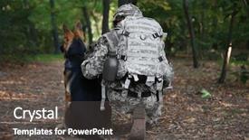  Presentation with military - Cool new theme with military working dog in forest backdrop and a dark gray colored foreground