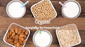  Presentation with oat milk - Slide set enhanced with milk alternatives almond soy background and a coral colored foreground