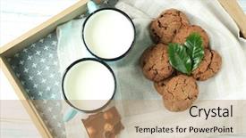  Presentation with chocolate milk - Amazing presentation design having milk and chocolate on tray backdrop and a coral colored foreground