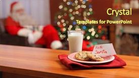  Presentation with milk - PPT theme featuring milk and cookies for santa background and a tawny brown colored foreground