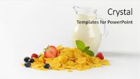  Presentation with corn flakes - Amazing theme having milk and corn flakes backdrop and a white colored foreground