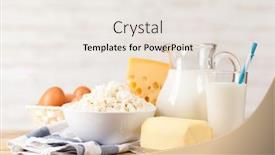  Presentation with milk dairy products - Audience pleasing slide deck consisting of milk and dairy products on a wooden table backdrop and a sky blue colored foreground