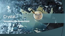  Presentation with ice milk tea - Cool new PPT theme with milk and ice cube backdrop and a teal colored foreground