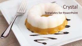  Presentation with sticky rice mango thai dessert - PPT theme enhanced with abrorption - milk and mango agar jelly background and a lemonade colored foreground