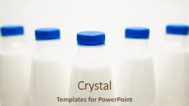  Presentation with milk in bottle - Amazing PPT theme having milk bottles on white table backdrop and a lemonade colored foreground