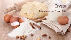  Presentation with dough - Amazing PPT theme having milk butter - ingredients for the dough wooden backdrop and a lemonade colored foreground