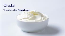  Presentation with cream - Cool new theme with milk cheese yoghurt - bowl of smooth sour cream backdrop and a sky blue colored foreground