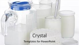  Presentation with dairy products - Colorful slides enhanced with milk cheese yoghurt - dairy products backdrop and a light gray colored foreground