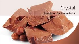  Presentation with nuts milk - PPT layouts featuring milk-chocolate-pieces-with-nuts background and a coral colored foreground