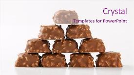  Presentation with nuts milk - PPT theme enhanced with milk chocolate pralines with nuts background and a sky blue colored foreground