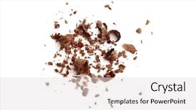  Presentation with chocolate milk - PPT layouts with milk chocolate shavings on white background and a light gray colored foreground