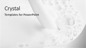  Presentation with milk - Colorful PPT theme enhanced with milk closeup backdrop and a white colored foreground