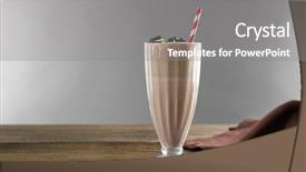  Presentation with chocolate and milk - Audience pleasing PPT theme consisting of milk cocktail with chocolate cookies backdrop and a gray colored foreground