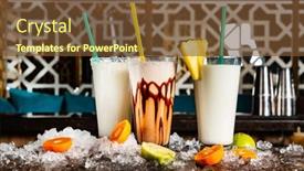  Presentation with milk - Slides consisting of milk-cocktails-on-the-ice background and a tawny brown colored foreground