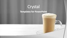  Presentation with coffee cup - Audience pleasing PPT theme consisting of coffeemakers - milk coffee in glass cup backdrop and a gray colored foreground