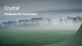  Presentation with light blue color - Audience pleasing PPT theme consisting of milk cow blue color - morning light on val di backdrop and a  colored foreground