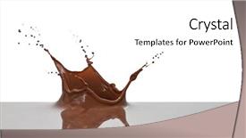  Presentation with chocolate splash - Colorful slide set enhanced with milk drop - chocolate splash closeup isolated backdrop and a  colored foreground