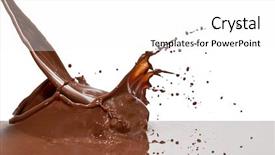  Presentation with chocolate splash - Slides having milk drop - chocolate splash closeup isolated background and a  colored foreground