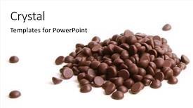 Presentation with white chocolate - Amazing PPT layouts having milk drop - dark chocolate chips placed backdrop and a white colored foreground
