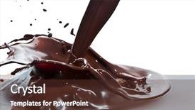  Presentation with chocolate splash - Amazing slide deck having milk drop - splash of chocolate isolated backdrop and a tawny brown colored foreground