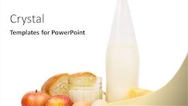  Presentation with white milk - Colorful PPT layouts enhanced with milk eggs apples cheese and bread isolated over white backdrop and a white colored foreground