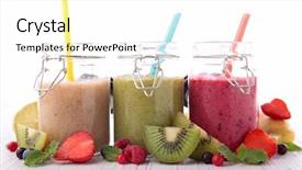  Presentation with avocado and banana smoothie - PPT layouts enhanced with milk food drink - assorted smoothie background and a  colored foreground