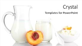  Presentation with dairy products - Slide deck consisting of milk food drink - fresh dairy products with peaches background and a white colored foreground