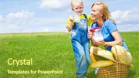  Presentation with happy smiling woman dental health - Slides featuring milk food drink - happy young woman and her background and a tawny brown colored foreground