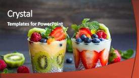  Presentation with milk smoothies - Slide deck with milk food drink - layered berry and chia seeds background and a dark gray colored foreground