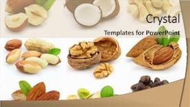  Presentation with nuts milk - Audience pleasing theme consisting of milk fruit - collage from nuts backdrop and a lemonade colored foreground