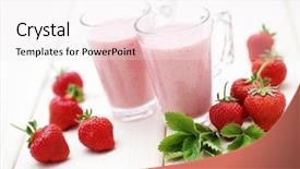  Presentation with smoothie - Colorful theme enhanced with broken eggs in white bowl on wooden background backdrop and a soft green colored foreground