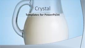  Presentation with milk - PPT theme enhanced with milk glass jug on blue background background and a light blue colored foreground