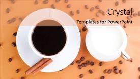  Presentation with milk - Amazing theme having milk in a cup of coffee backdrop and a coral colored foreground