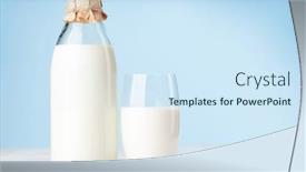  Presentation with milk - Slide set enhanced with milk-in-a-glass-bottle background and a sky blue colored foreground