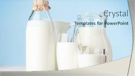  Presentation with milk - Amazing slides having milk-in-bottle-jug-glass backdrop and a sky blue colored foreground