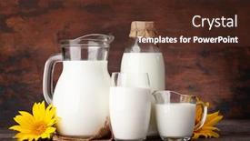  Presentation with milk - Presentation design consisting of milk-in-bottle-jug background and a tawny brown colored foreground