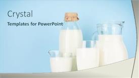  Presentation with milk - Slide set with milk-in-bottle-jug background and a sky blue colored foreground