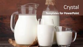  Presentation with milk - Amazing slide set having milk-in-bottle-jug backdrop and a tawny brown colored foreground