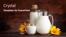  Presentation with milk - Audience pleasing slide deck consisting of milk-in-bottle-jug backdrop and a wine colored foreground