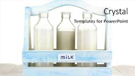  Presentation with milk in bottle - Cool new presentation design with milk in bottles in wooden backdrop and a  colored foreground