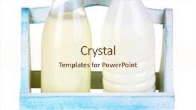  Presentation with white milk - PPT theme having milk in bottles in wooden background and a  colored foreground
