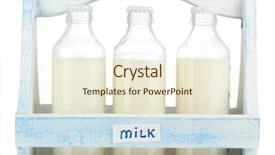  Presentation with white milk - Amazing PPT theme having milk in bottles in wooden backdrop and a  colored foreground