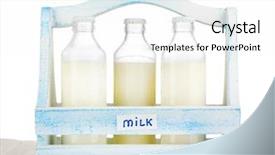  Presentation with two plastic bottles milk - Audience pleasing presentation theme consisting of milk in bottles in wooden backdrop and a  colored foreground