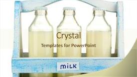  Presentation with white milk - Colorful PPT theme enhanced with milk in bottles in wooden backdrop and a  colored foreground