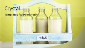  Presentation with cow milk - Cool new PPT theme with milk in bottles in wooden backdrop and a  colored foreground